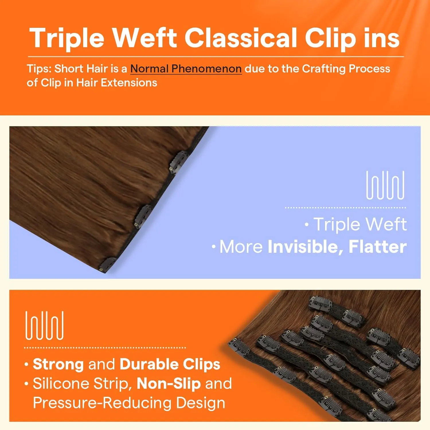 Full Shine Clip in Hair Extensions Human Hair Auburn Brown Remy Hair Clip in Extensions Copper Brown Long Hair Extensions for Women 20 Inch 7 Pcs 120 G
