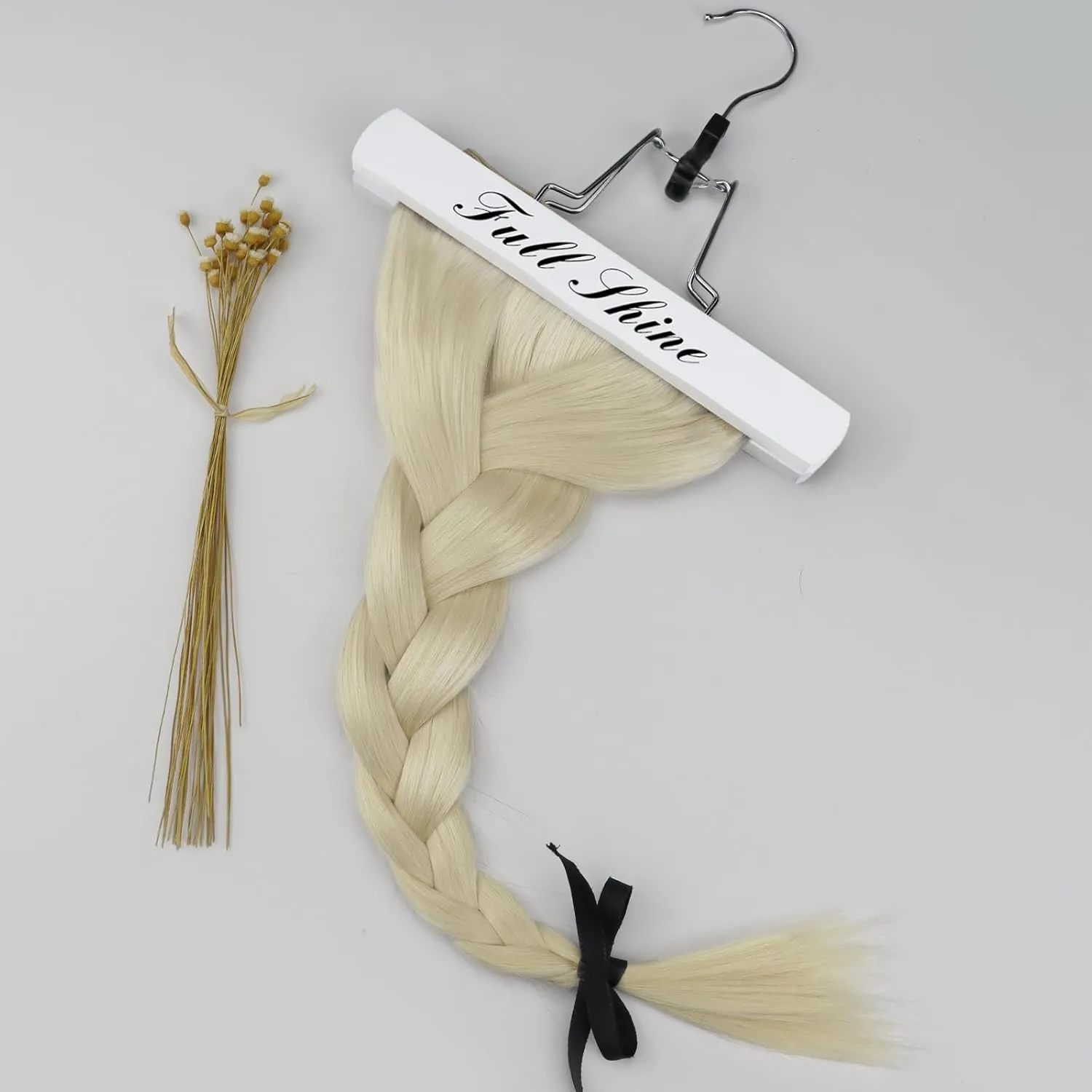 Full Shine Lace Clip in Hair Extensions - Blonde Natural Extensions, Clip ins, Short Hair, Platinum Blonde Human Hair, 10 Inch, 60 Grams, 3Pcs