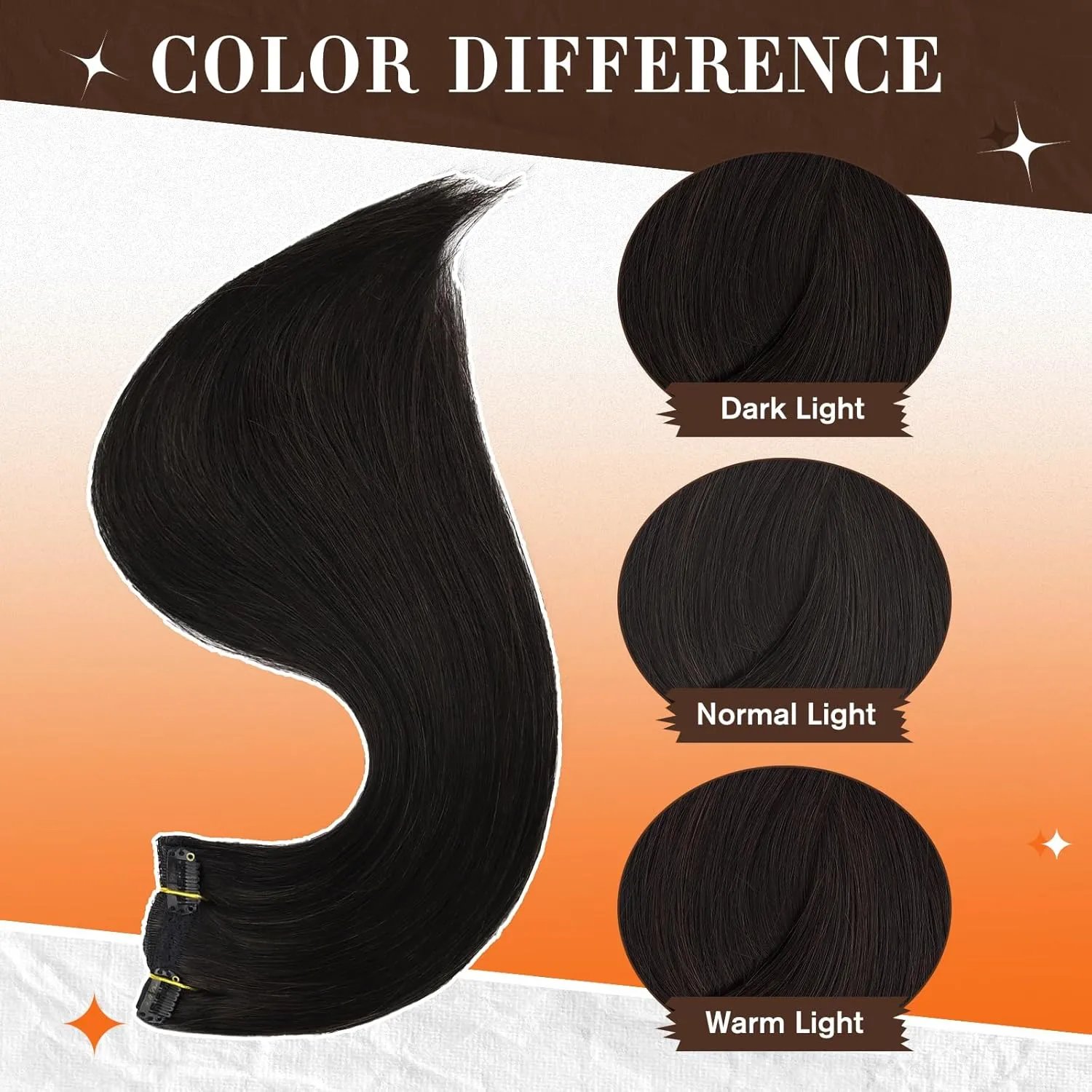 Full Shine Lace Hair Extensions Clip in Human Hair Black Hair Extensions Double Weft Straight Clip in Extensions for Short Hair Natural Hair Black Real Human Hair Clip ins 10 Inch 60Grams 3Pcs