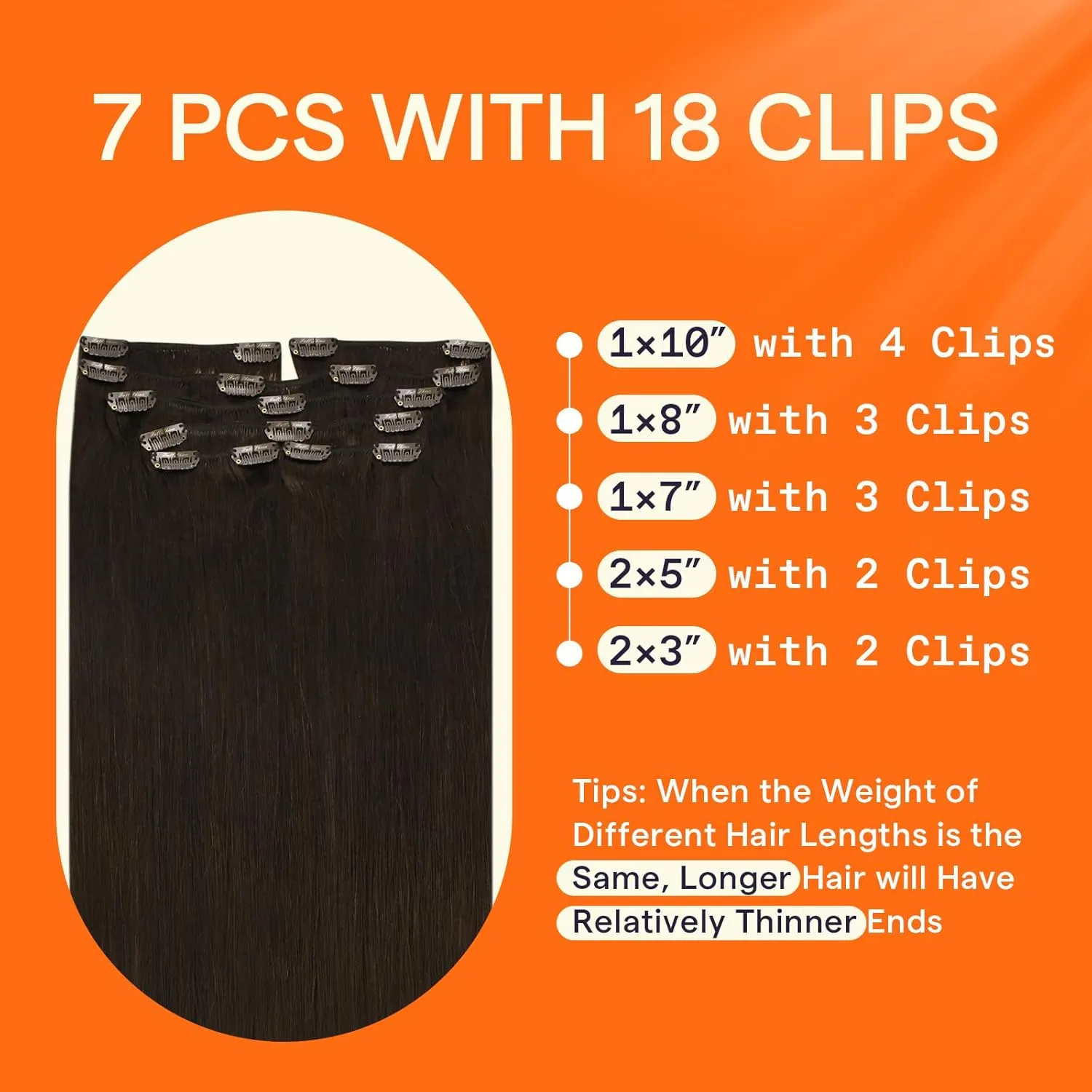 Full Shine Short Brown Hair Extensions Clip in Human Hair Triple Weft Remy Hair Clip in Extensions Invisible Dark Brown Hair Extensions Straight Brazilian Hair 10 Inch 7 Pcs