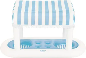 FUNBOY Giant Floating Cabana Stripe Drink Station, Removable Fabric Shade with Fringe, Perfect for Parties, Table-Top Decorations and in-Pool Refreshments.
