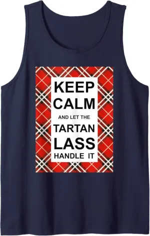 Funny red Tartan keep calm and let the lass handle it Tank Top
