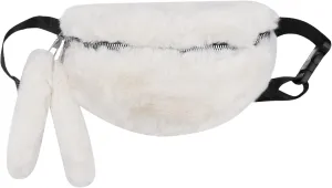 Fuzzy Fanny Pack for Women Faux Fur Belt Bum Bag with Adjustable Strap Waist Pouch Casual Crossbody Purse for Travel