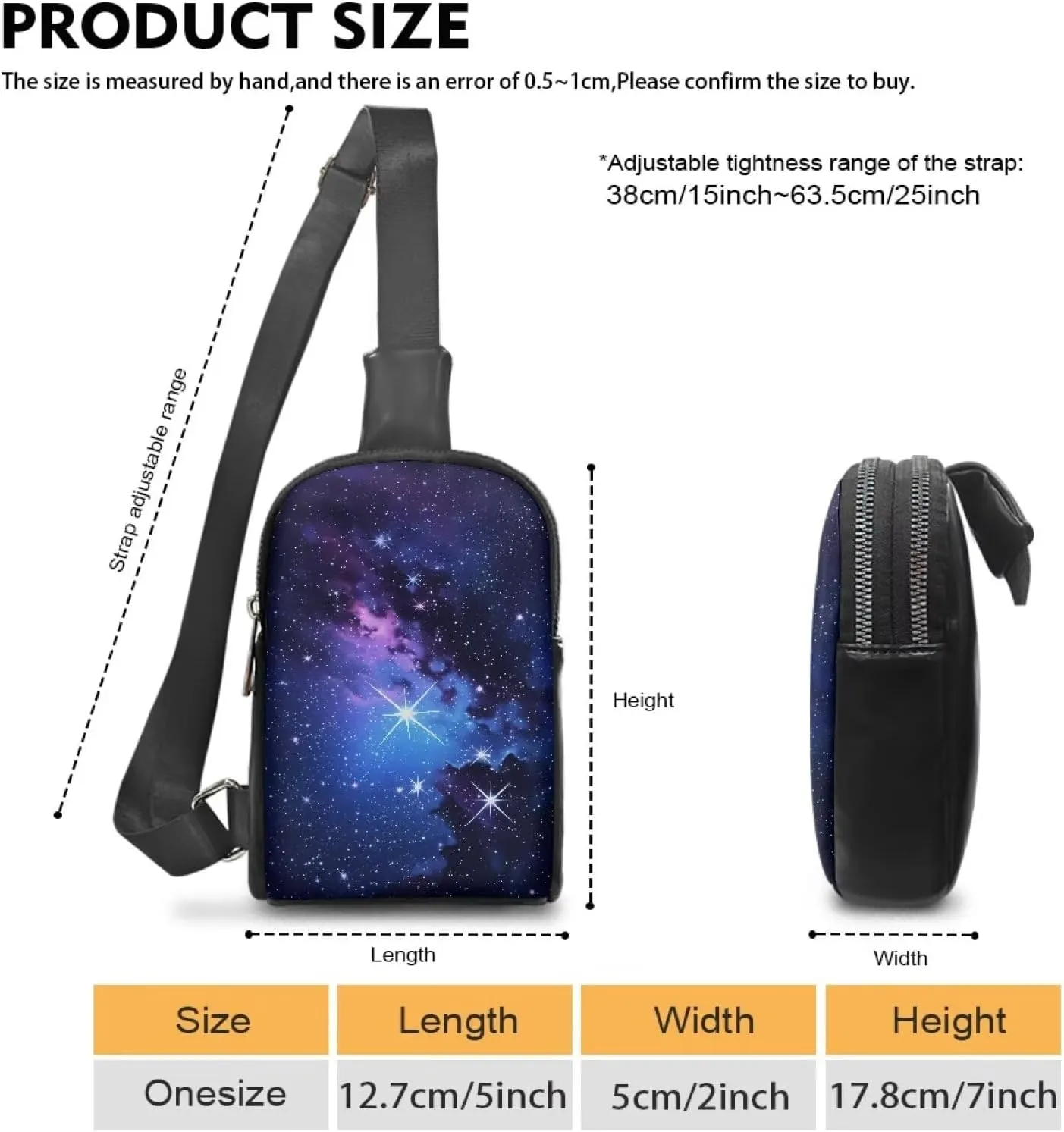 Galaxy Nebula Crossbody Bags for Women Sling Bag Fanny Packs, Space Starry Blue PU Leather Mini Messenger Bags Purse Backpack Travel Anti Theft