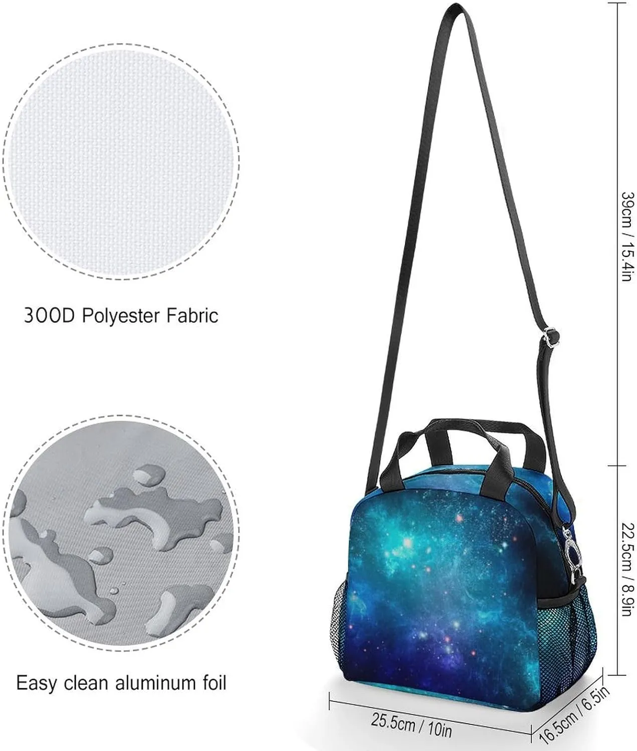 Galaxy Nebula Space Adjustable Shoulder Strap Insulated And Leak Proof Premium Lunch Bag Unisex
