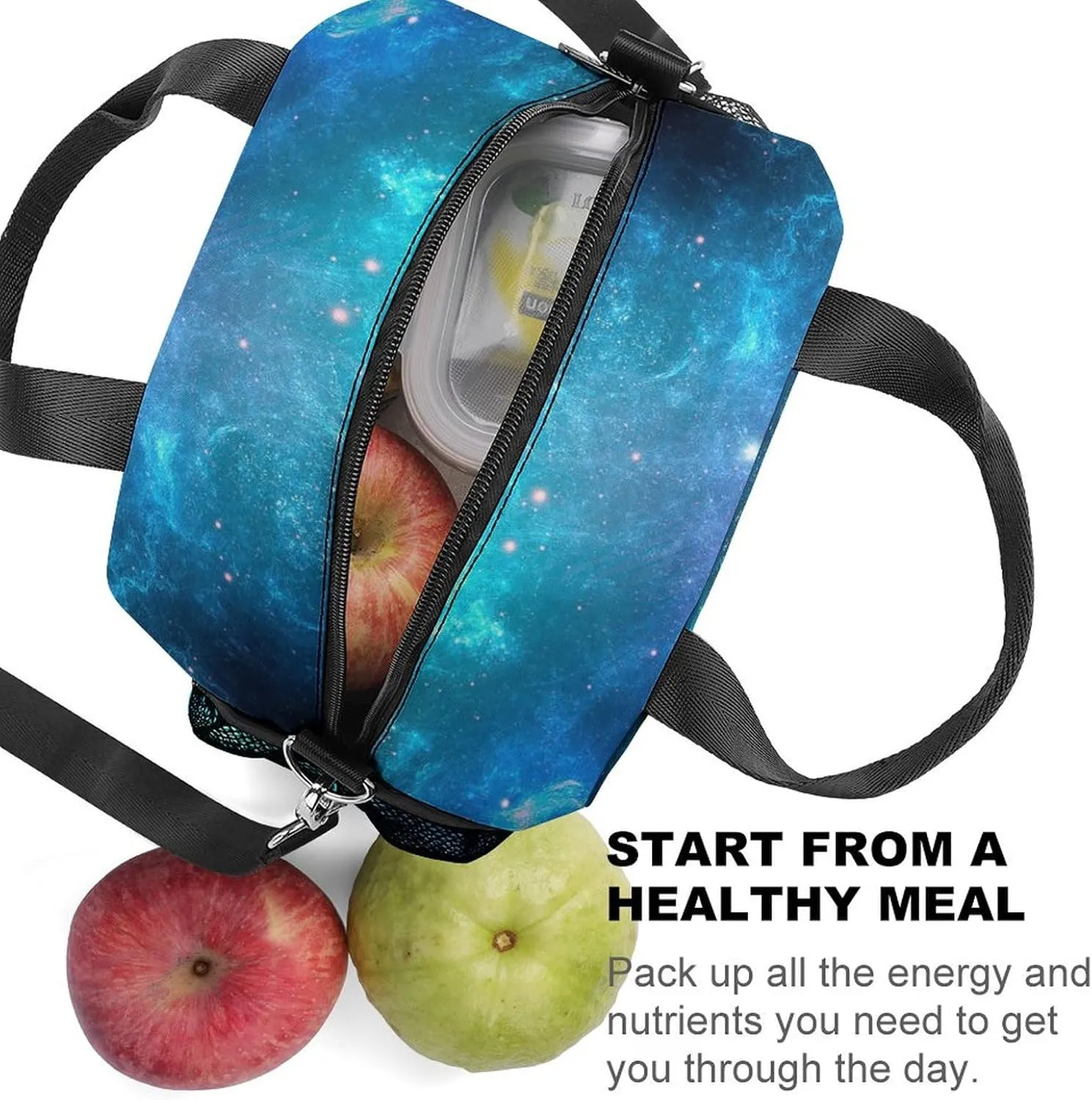 Galaxy Nebula Space Adjustable Shoulder Strap Insulated And Leak Proof Premium Lunch Bag Unisex