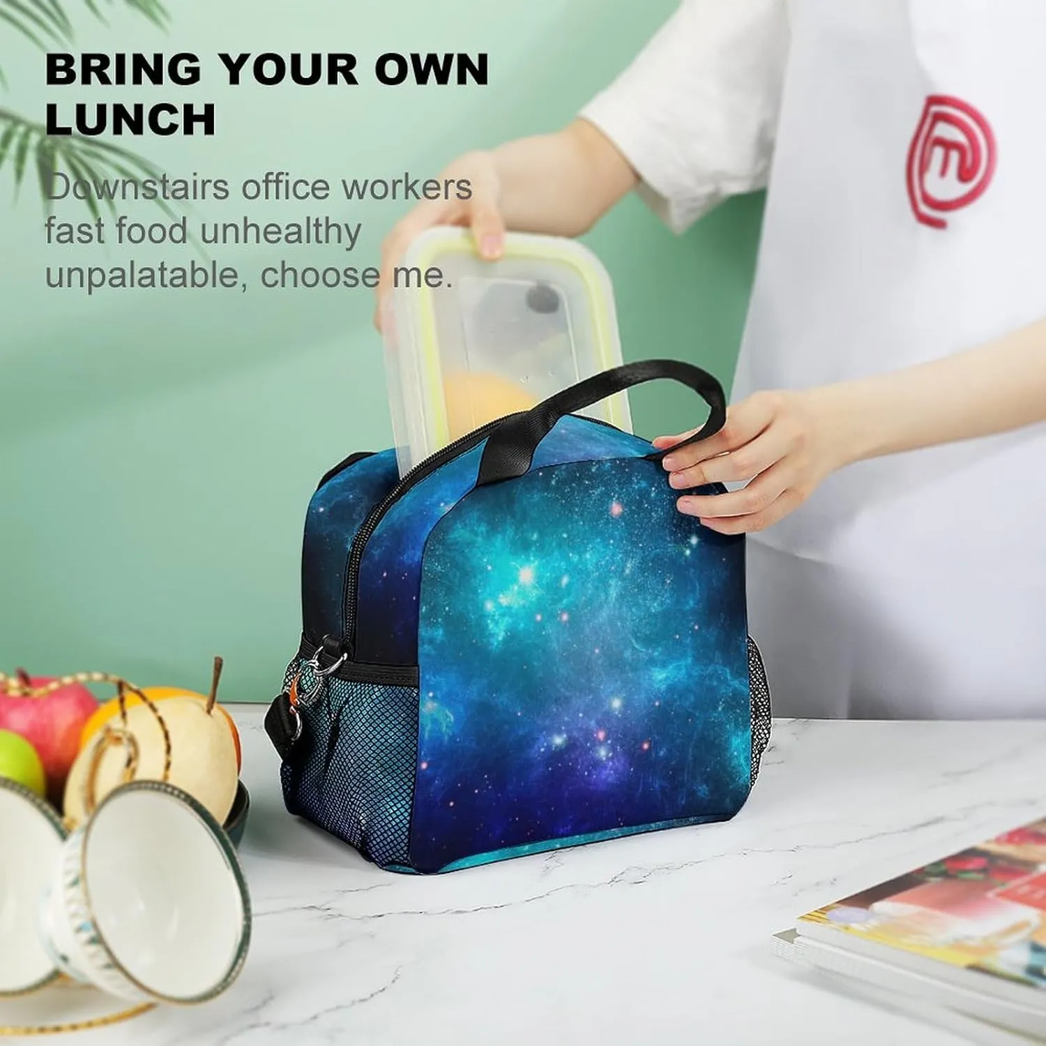 Galaxy Nebula Space Adjustable Shoulder Strap Insulated And Leak Proof Premium Lunch Bag Unisex