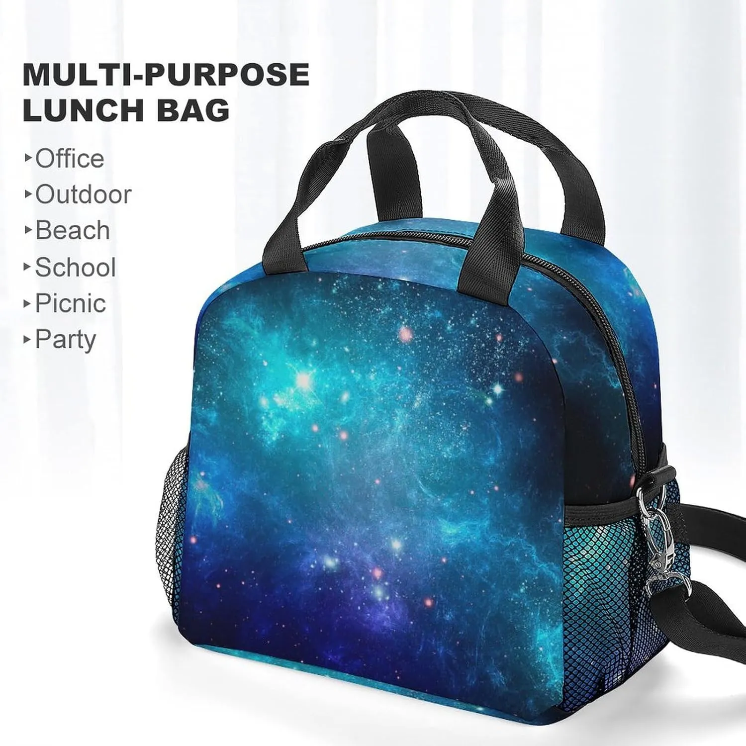 Galaxy Nebula Space Adjustable Shoulder Strap Insulated And Leak Proof Premium Lunch Bag Unisex