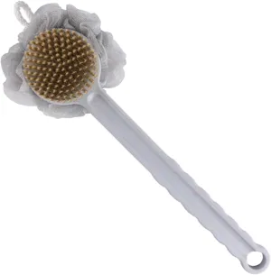 GALPADA 1pc Double Sided Bath Brush with Long Handle Back Massage Scrubber for Deep Cleansing and Skin Exfoliation for Men and Women Essential Bathing Accessory Nordic Grey