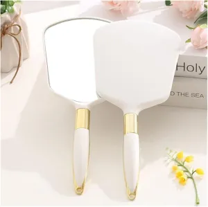 GaRcan Compact Vanity Mirror Portable Handheld Makeup Mirror Cute Simple Handheld Makeup Mirror Bedroom Dresser Ladies Small Makeup Mirror Salon Hairdressing Mirror (Color : C)