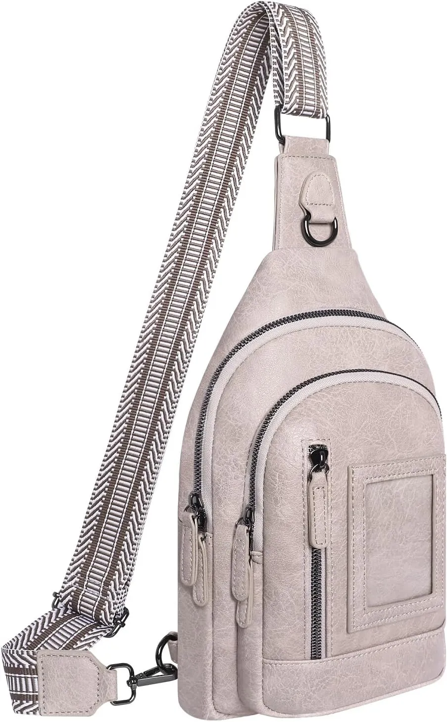GEEAD Crossbody Sling Bags for Women Vegan Leather Fanny Pack Shoulder Bag Chest Bag Sling Backpack Small Travel Bag