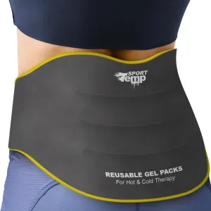 Gel Gel Ice Pack for Back Pain Relief - Hot & Cold Therapy for Lower Back Lumbar, Herniated, Sciatic Nerve or Degenerative Disc, Coccyx, Tailbone Pain - Sport Temp