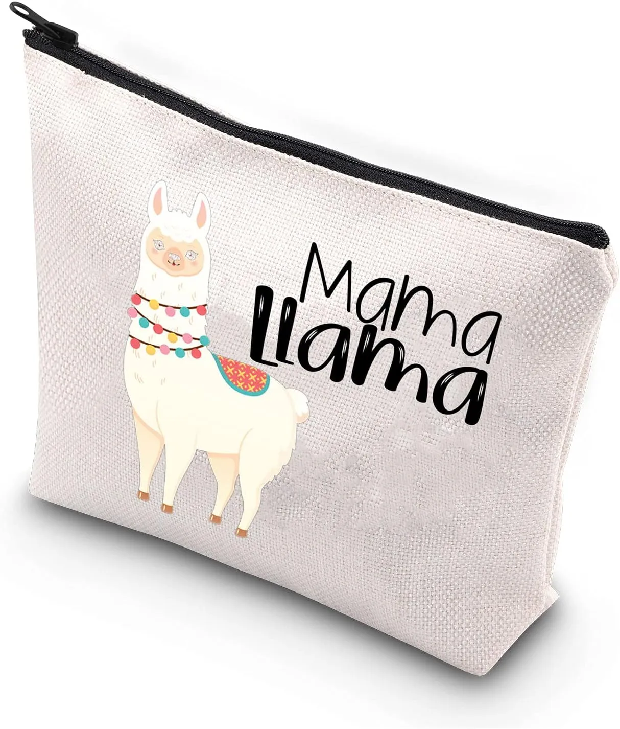 Generic Llama Makeup Bag Mama Llama Travel Cosmetic Bag Case Organizer Pouch Alpaca Pattern Cosmetic Bags With Zipper Toiletry Bags For Women Girl Animal Lover Gifts