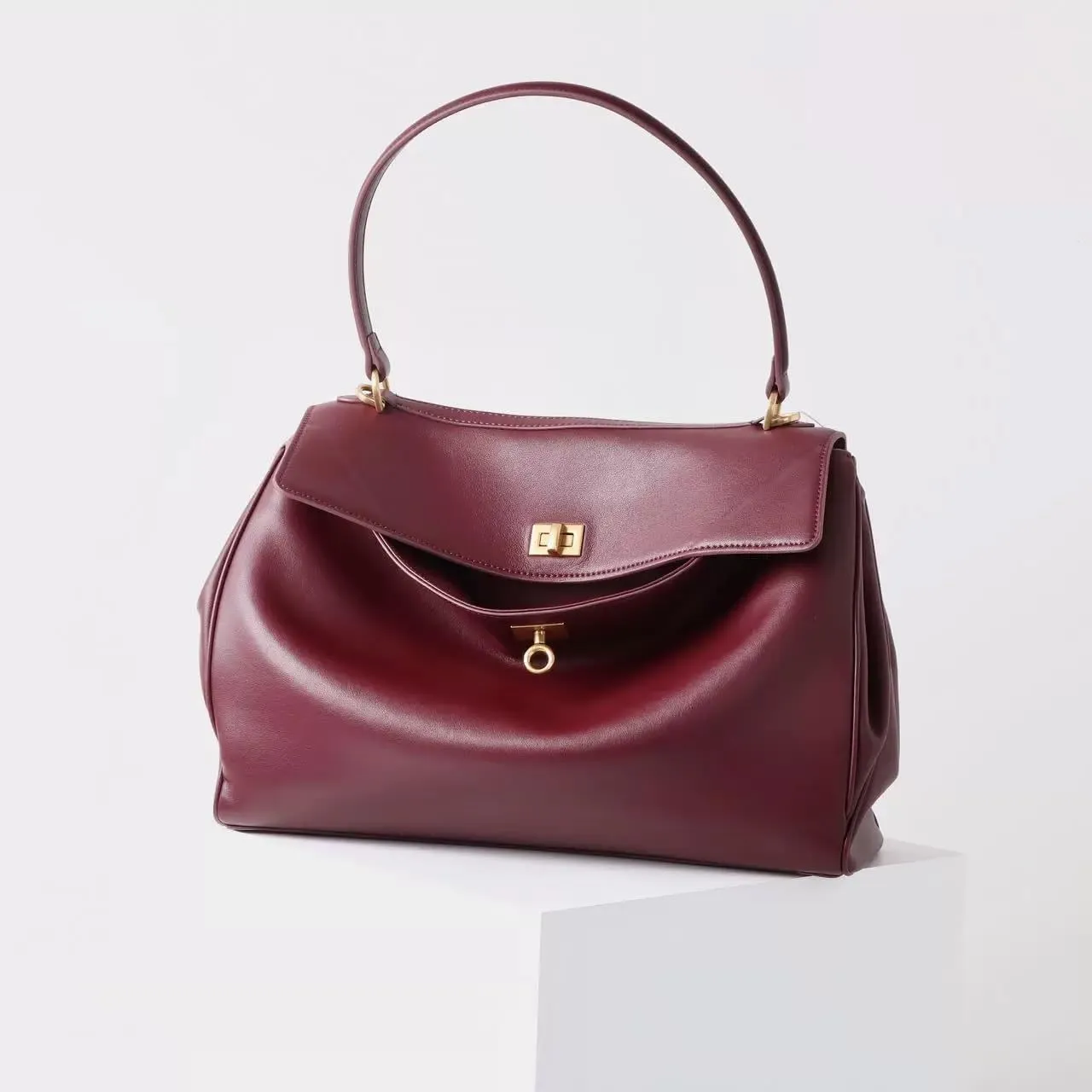 Genuine Leather Fashion Tote Bag for Women Large Capacity Stylish Single Shoulder Classic Top Handle Handbag