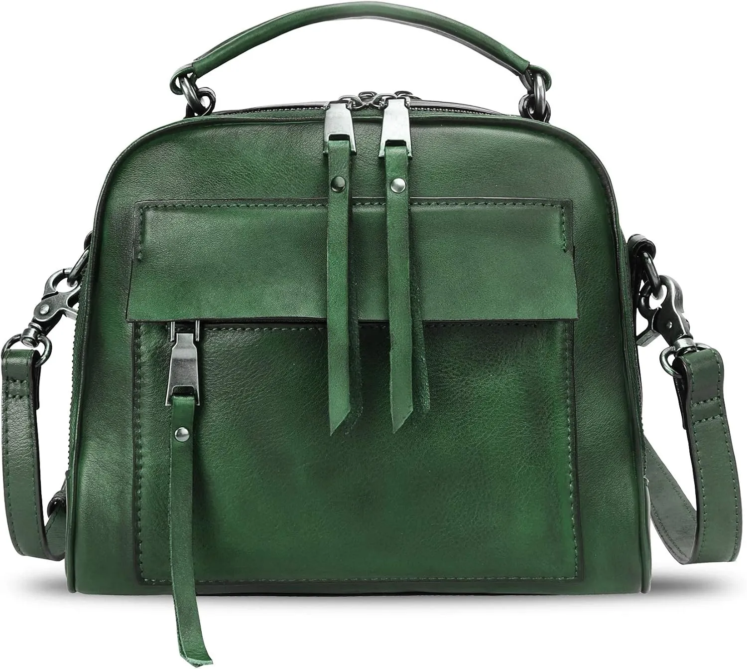 Genuine Leather Satchel Purse for Women Retro Cowhide Handmade Top Handle Handbag Designer Crossbody Bags