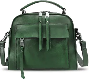 Genuine Leather Satchel Purse for Women Retro Cowhide Handmade Top Handle Handbag Designer Crossbody Bags