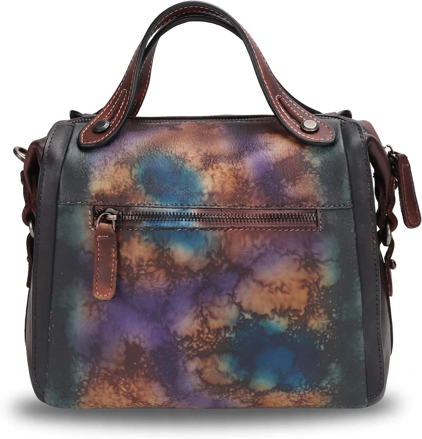 Genuine Leather Satchel Purse for Women Retro Handmade Top Handle Handbag Designer Crossbody Bags