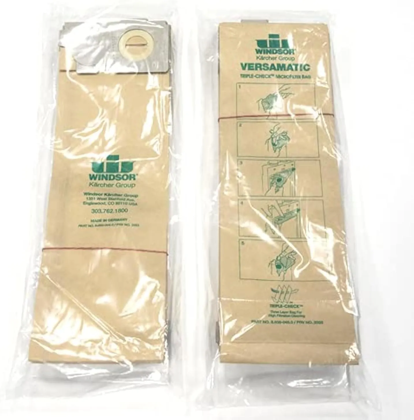 Genuine Triple Check Microfilter Bag for Versamatic Commercial Upright 8.600-046.0, Made in Germany – 2 pack (20 bags)