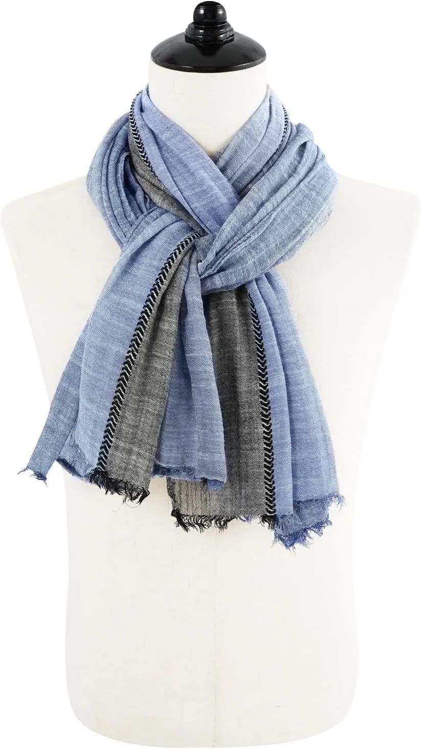 GERINLY Color Block Spring Scarf for Men Long Neck Wraps Shawl Urbanstyle Scarf Gift for Men