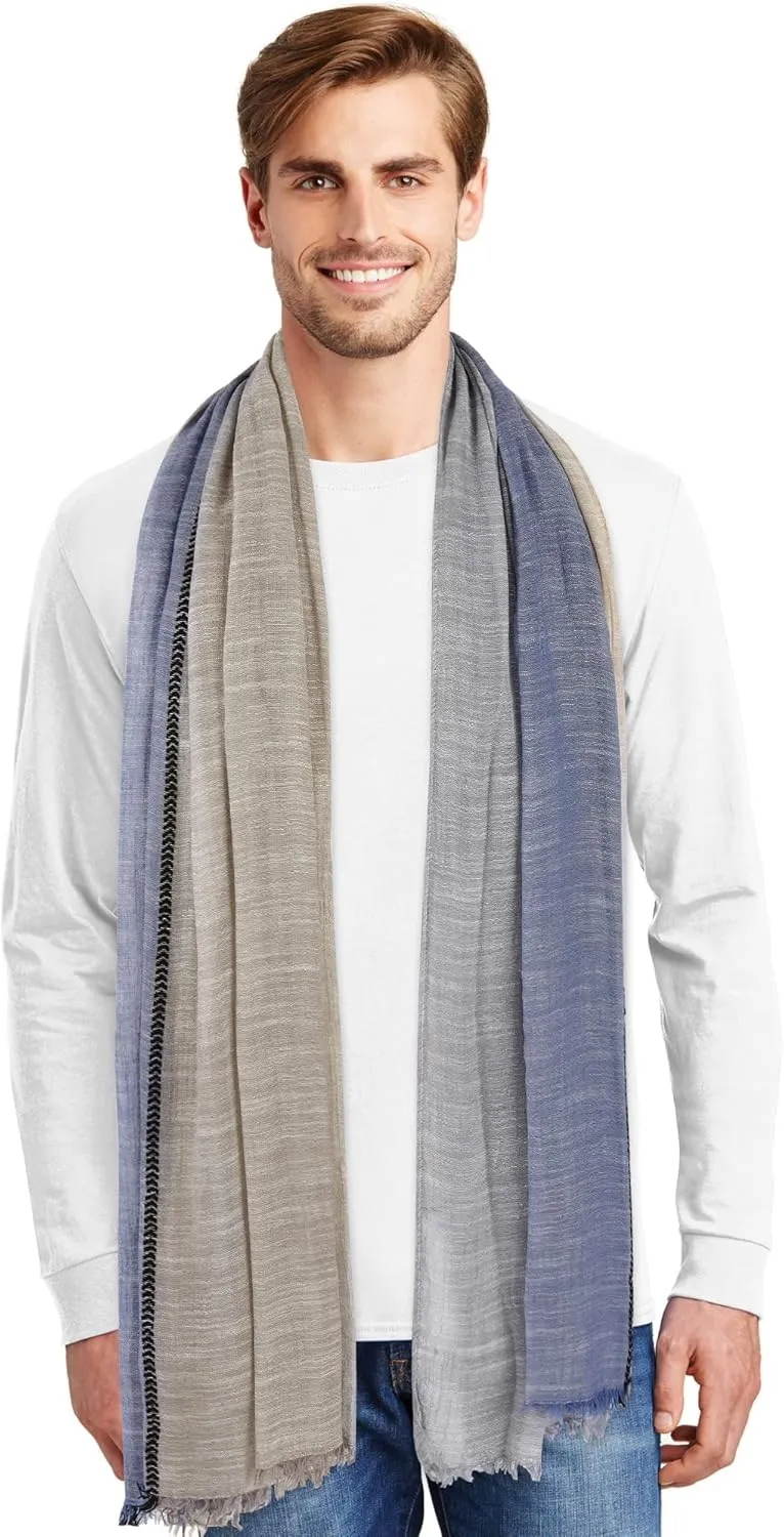 GERINLY Color Block Spring Scarf for Men Long Neck Wraps Shawl Urbanstyle Scarf Gift for Men