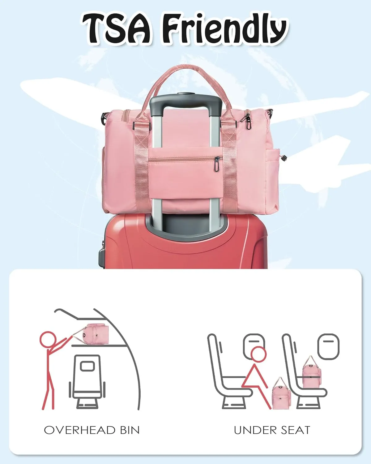 Gift for Teen Girl, Initial Gym Bag for Girls, Kids Travel Duffel Bag, Sports Bag, Personalized Weekender Bag with Shoes Compartment, wedding gifts for couples 2025, bridal shower Gifts