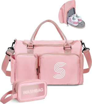 Gift for Teen Girl, Initial Gym Bag for Girls, Kids Travel Duffel Bag, Sports Bag, Personalized Weekender Bag with Shoes Compartment, wedding gifts for couples 2025, bridal shower Gifts