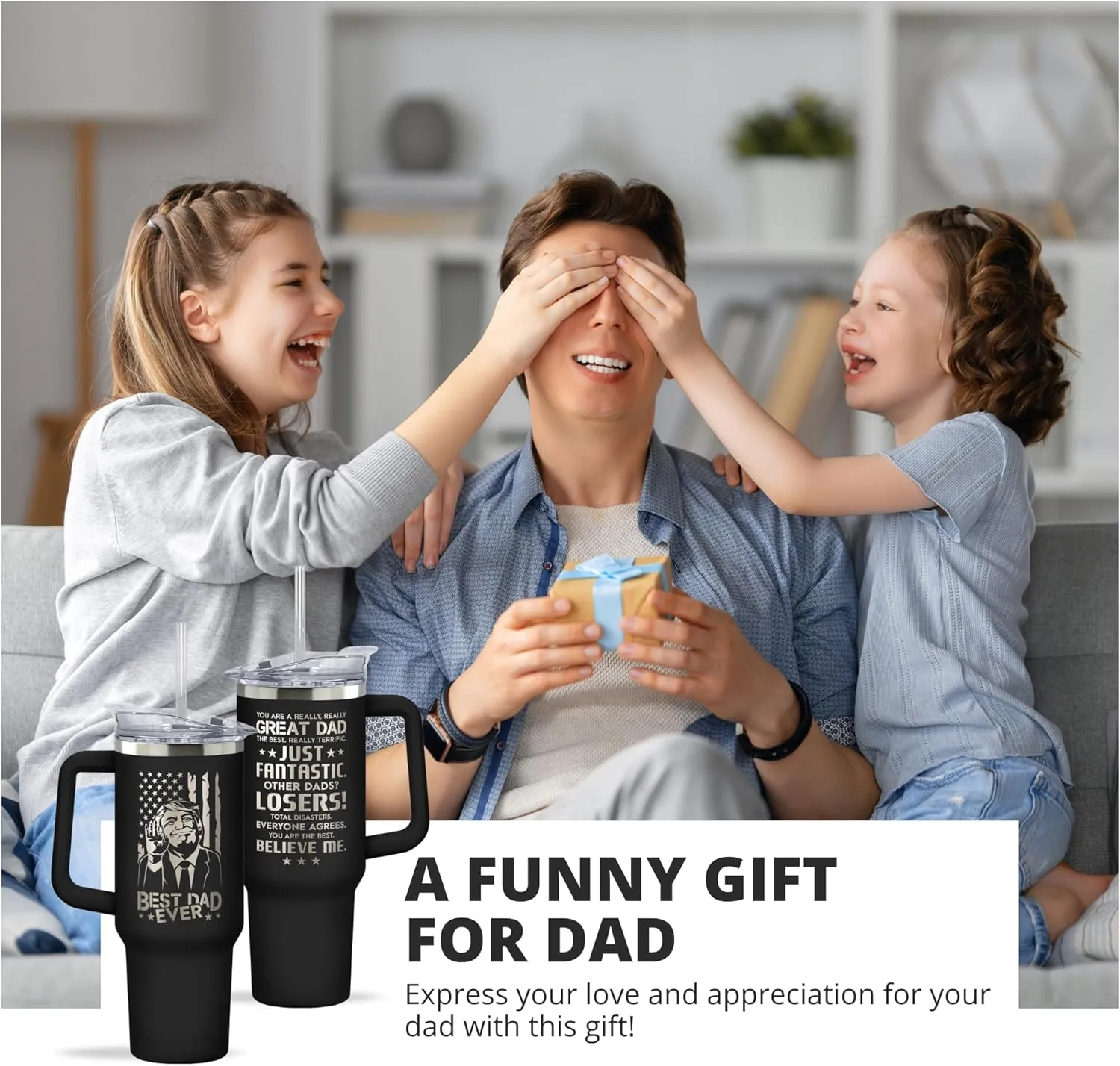 Gifts for Dad from Daughter, Son - Birthday, Fathers Day, Father's Day, Christmas Gifts for Dad - Father Gift Ideas, New Papa Daddy Stepdad Gift Ideas for Men - 40 Oz Black Tumbler
