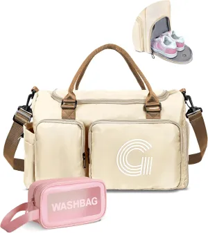 Gifts for Daughter, Initial Travel Duffel Bag, Sports Bag, Personalized Weekender Bag with Shoulder Strap, Monogram Overnight Bag, Gift for Friend Sister Women gifts