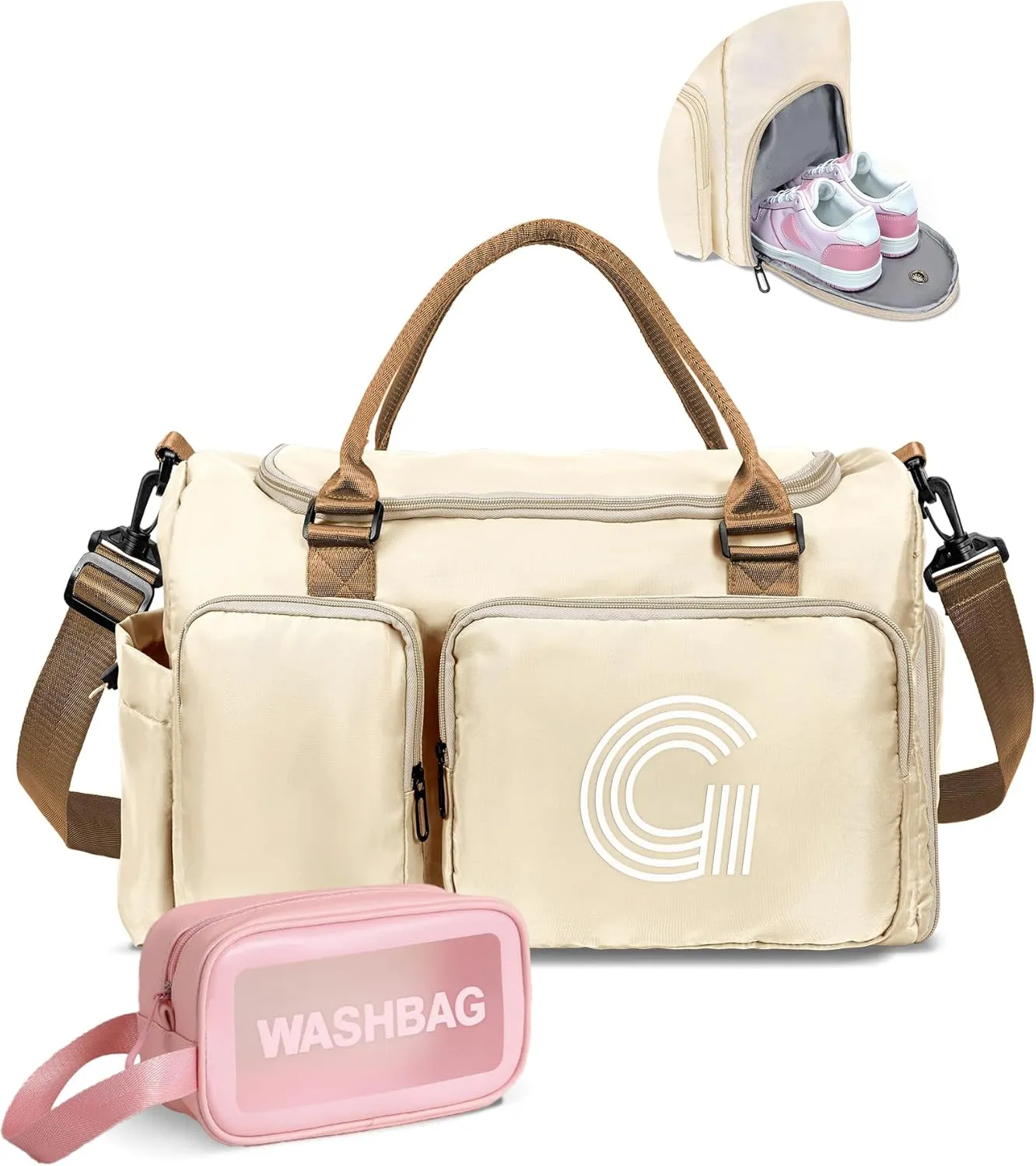 Gifts for Daughter, Initial Travel Duffel Bag, Sports Bag, Personalized Weekender Bag with Shoulder Strap, Monogram Overnight Bag, Gift for Friend Sister Women gifts