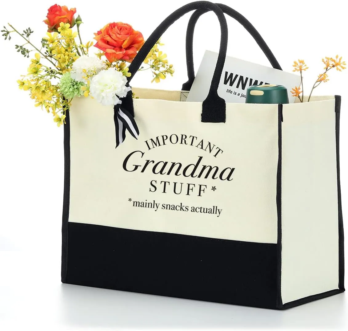 Gigi Mimi Grandma Nana Granny Mama Weekend Tote Bag for Women Personalized Waterproof Canvas Bag