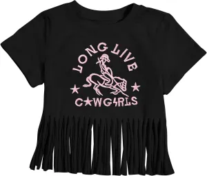 Girls Western Shirt Cowgirls Embroidered Country Concert T Shirt Graphic Horseback Rider Tassel Fringe Tee Tops