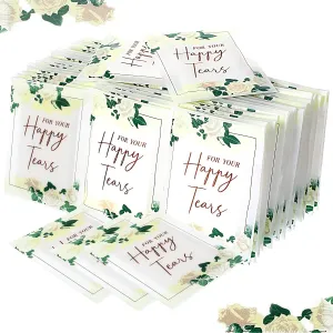 Glenmal 80 Happy Tears Tissue Packs Wedding Tissues Packs for Guests Travel Size Bulk Individual Facial Wedding Welcome Bag Stuffers Gift Bride and Groom Mother(Fresh Style)