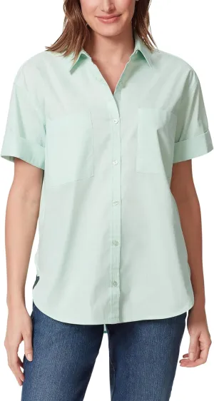 Gloria Vanderbilt Women's Amanda Button Down Shirt with Cuffed Short Sleeves and Patch Pockets Standard