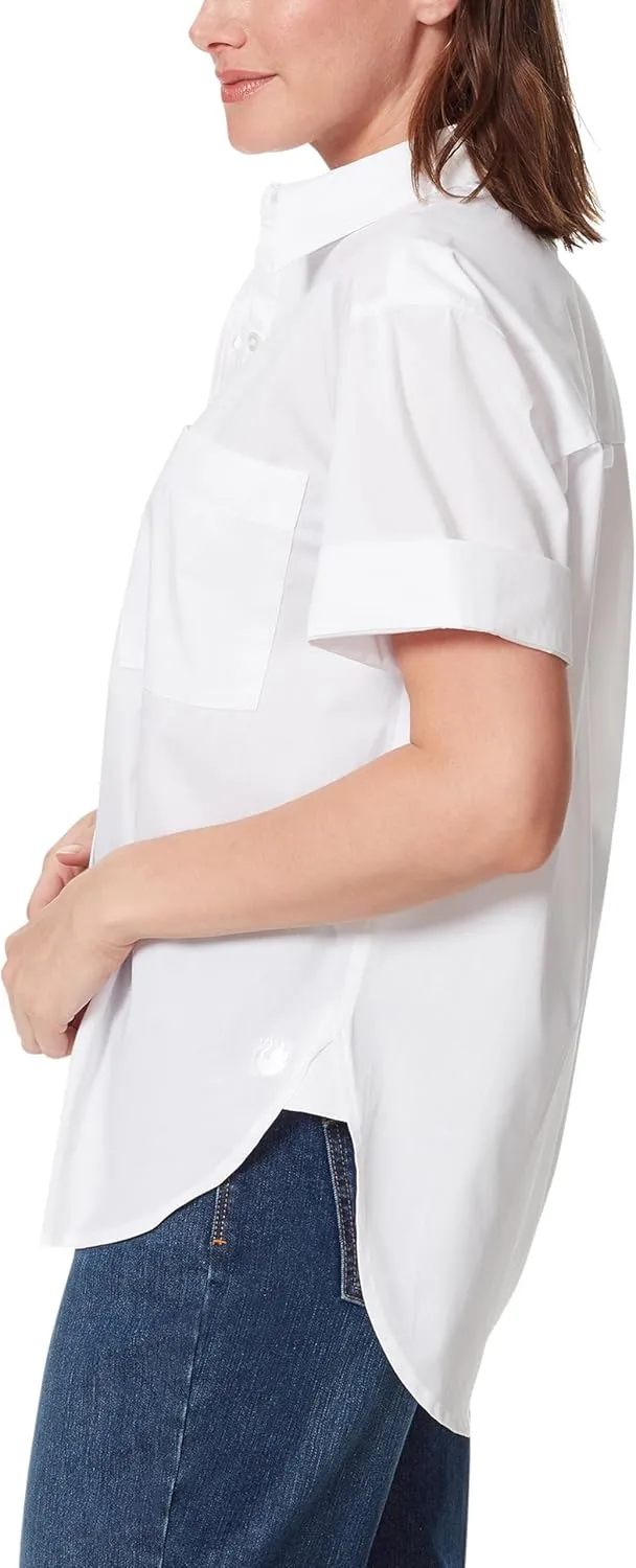 Gloria Vanderbilt Women's Amanda Button Down Shirt with Cuffed Short Sleeves and Patch Pockets Standard