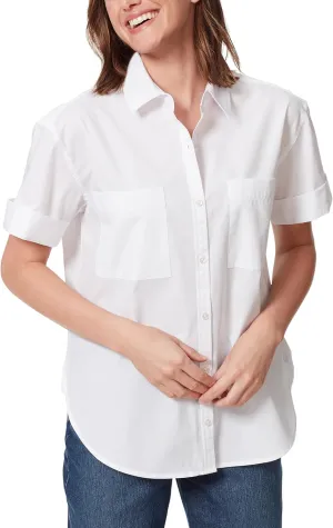 Gloria Vanderbilt Women's Amanda Button Down Shirt with Cuffed Short Sleeves and Patch Pockets Standard