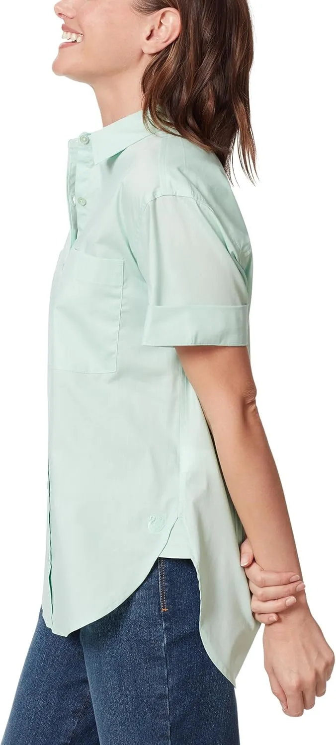 Gloria Vanderbilt Women's Amanda Button Down Shirt with Cuffed Short Sleeves and Patch Pockets Standard