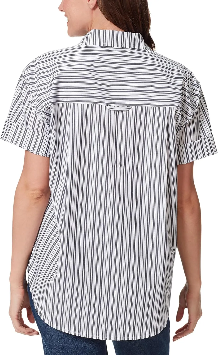 Gloria Vanderbilt Women's Amanda Button Down Shirt with Cuffed Short Sleeves and Patch Pockets Standard
