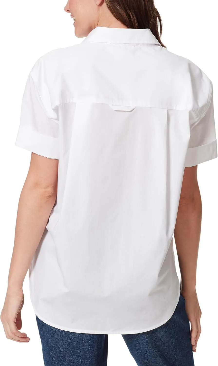 Gloria Vanderbilt Women's Amanda Button Down Shirt with Cuffed Short Sleeves and Patch Pockets Standard
