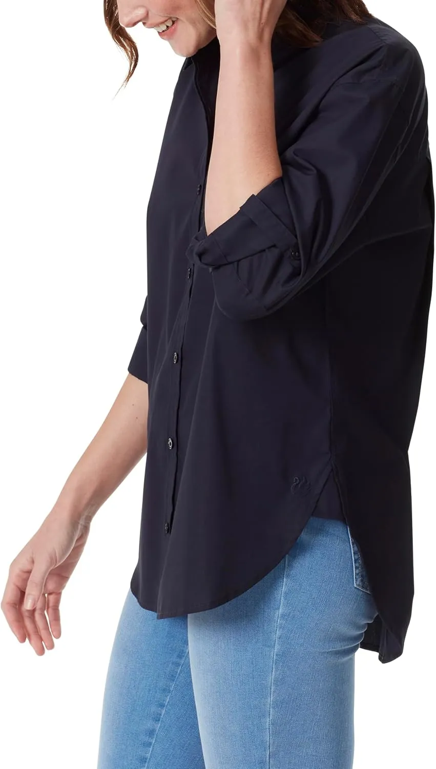 Gloria Vanderbilt Women's Amanda Oversized Button Down Shirt with Roll-tab Sleeves