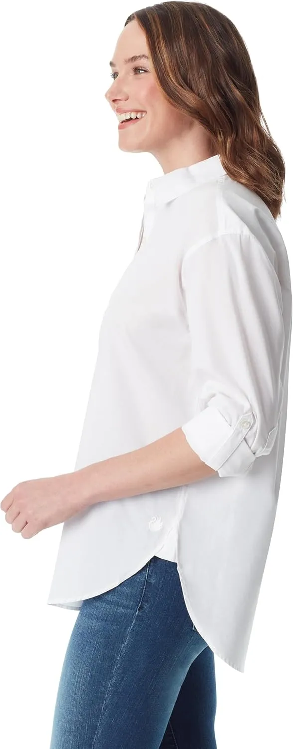 Gloria Vanderbilt Women's Amanda Oversized Button Down Shirt with Roll-tab Sleeves