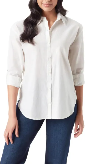 Gloria Vanderbilt Women's Amanda Oversized Button Down Shirt with Roll-tab Sleeves