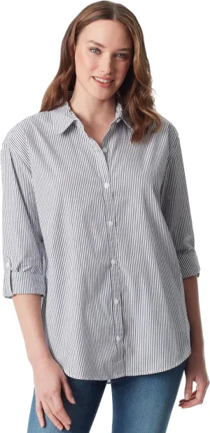 Gloria Vanderbilt Women's Amanda Oversized Button Down Shirt with Roll-tab Sleeves