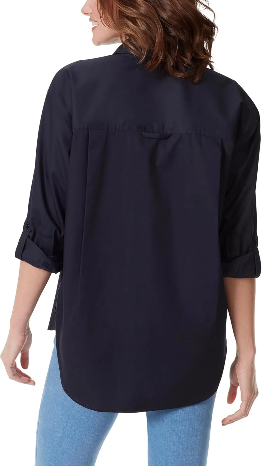 Gloria Vanderbilt Women's Amanda Oversized Button Down Shirt with Roll-tab Sleeves