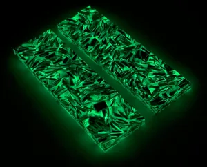 Glow-in-the-Dark Shredded Carbon Fiber Handle Scales, Pair, for Knife Handle