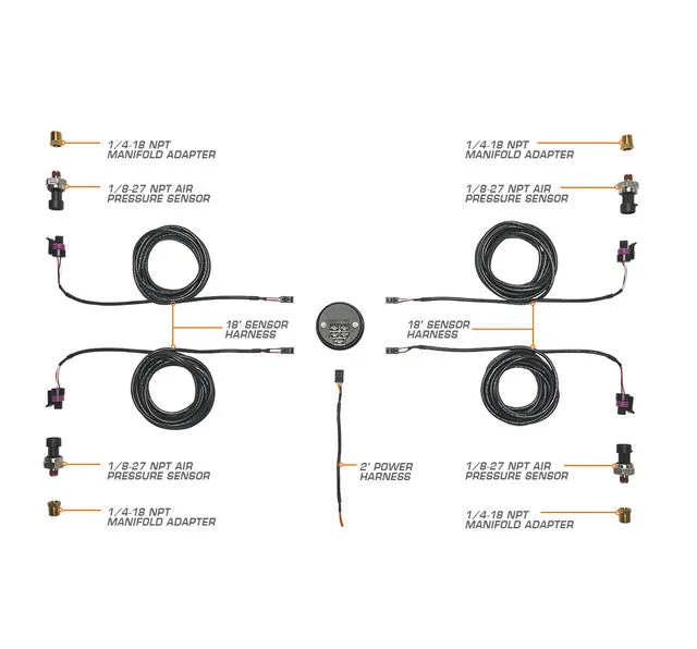 Glow Shift 10 Color Digital Quad Air Pressure Gauge