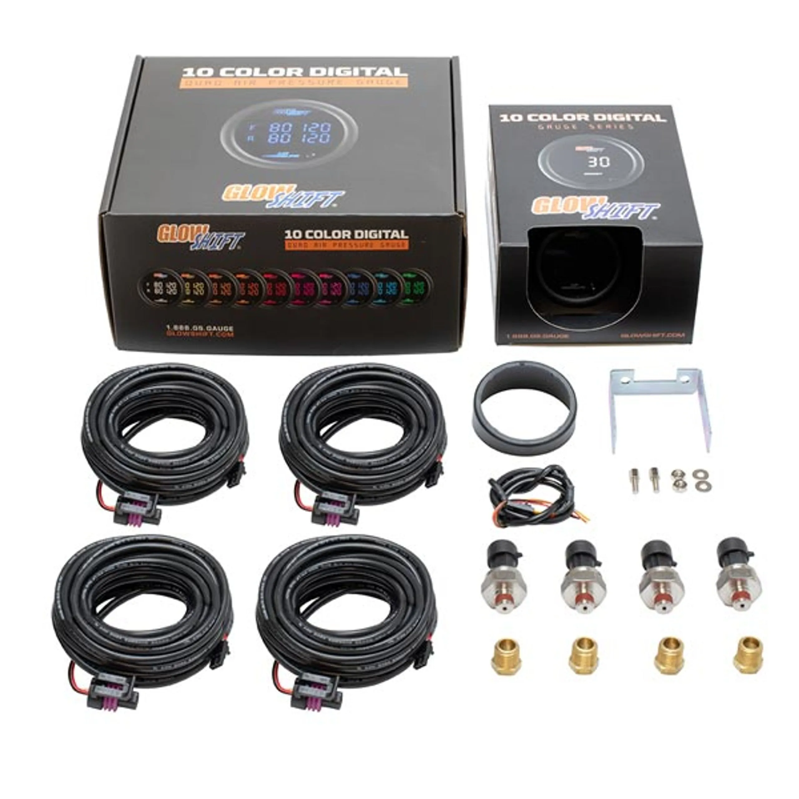Glow Shift 10 Color Digital Quad Air Pressure Gauge