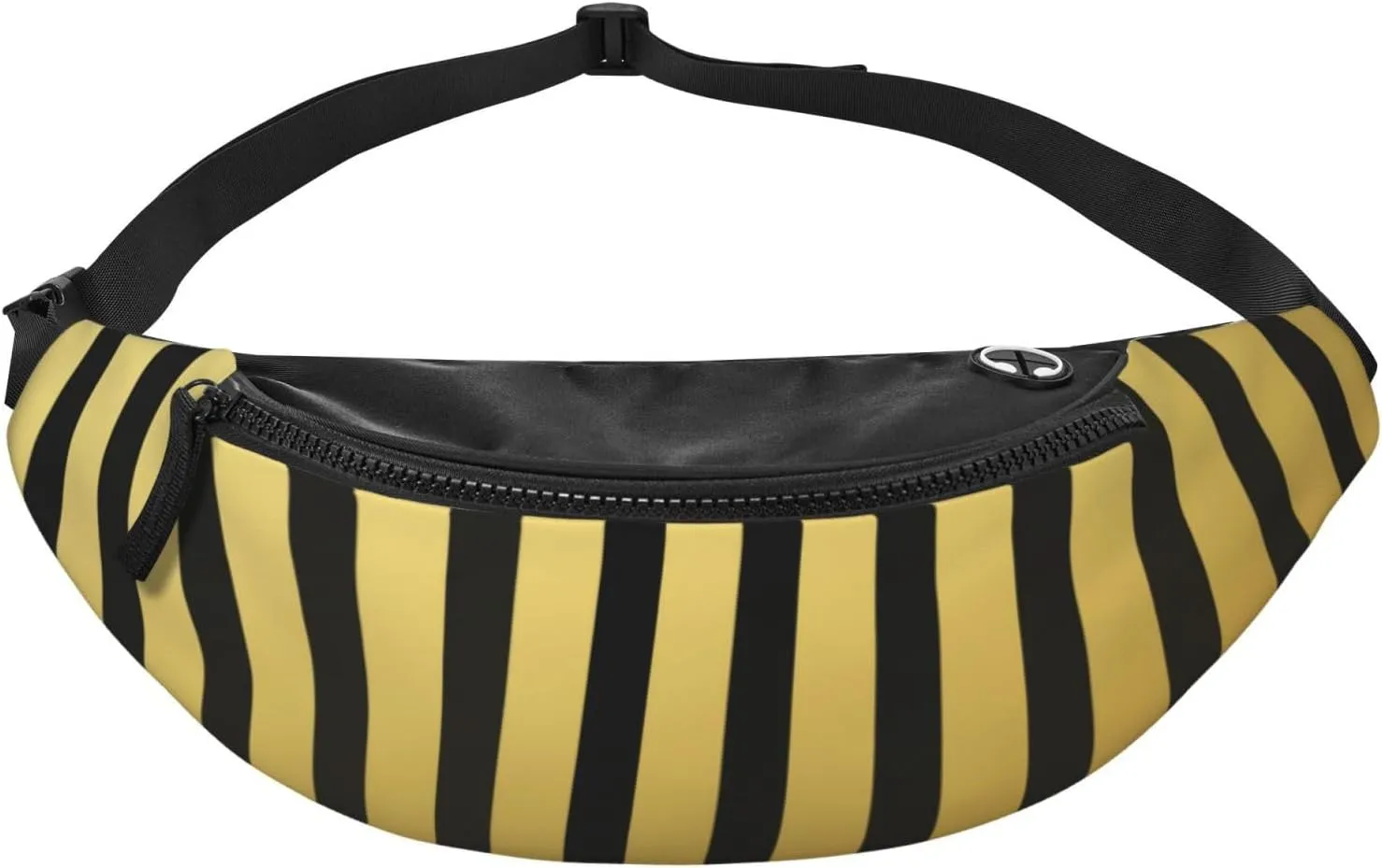 Gold Black Line Fanny Pack, Crossbody Waist Packs for Women Men Waist Bags with Adjustable Strap for Travel Running Hiking Sport