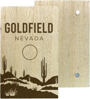 Goldfield Nevada Souvenir 2" x 3" Engraved Wooden Fridge Magnet Cactus Desert Design 4 Pack