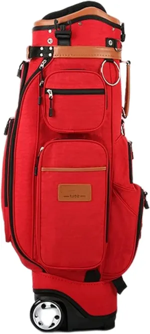 Golf Club Travel Bag with Wheels, Golf Carry Bag for Men and Women, Multiple Storage Pockets, Oversized 10cm Casters, Removable Shoulder Strap, Golf Cart Bag