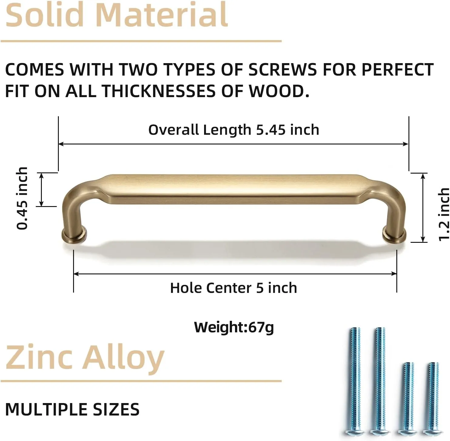 Goo-Ki 6 Pack 5 Inch （128mm） Hole Center Cabinet Pulls Champagne Bronze Zinc Alloy Kitchen Drawer Pulls Drawer Handles 5.4 Inch Length 2202-UBR-128